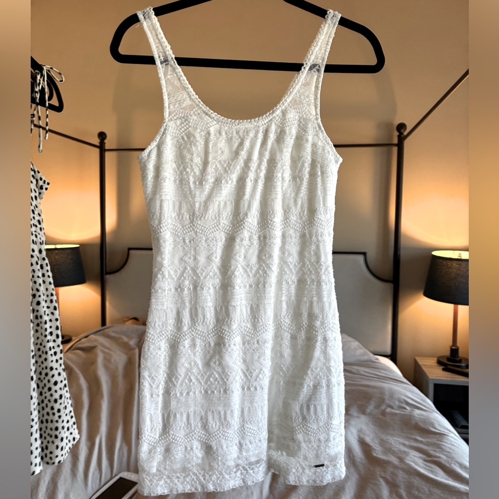 Hollister White Lace Fitted Dresss